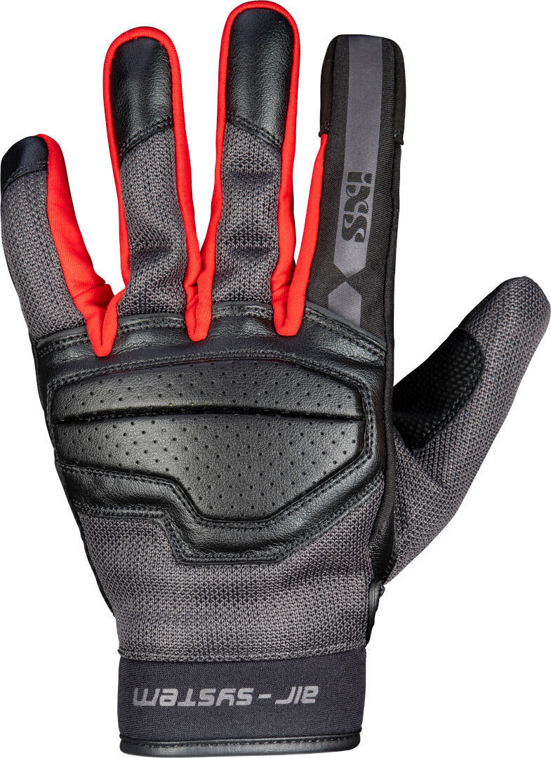 IXS Evo-Air Motorcycle Gloves, black-grey-red, Size S, black-grey-red, Size S