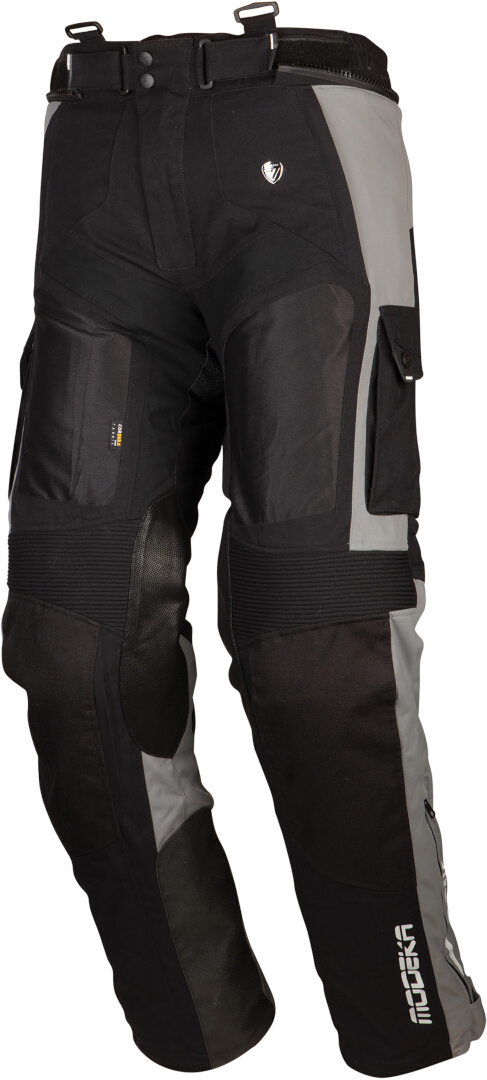 Modeka AFT Air Motorcycle Textile Pants, black-grey, Size M, black-grey, Size M