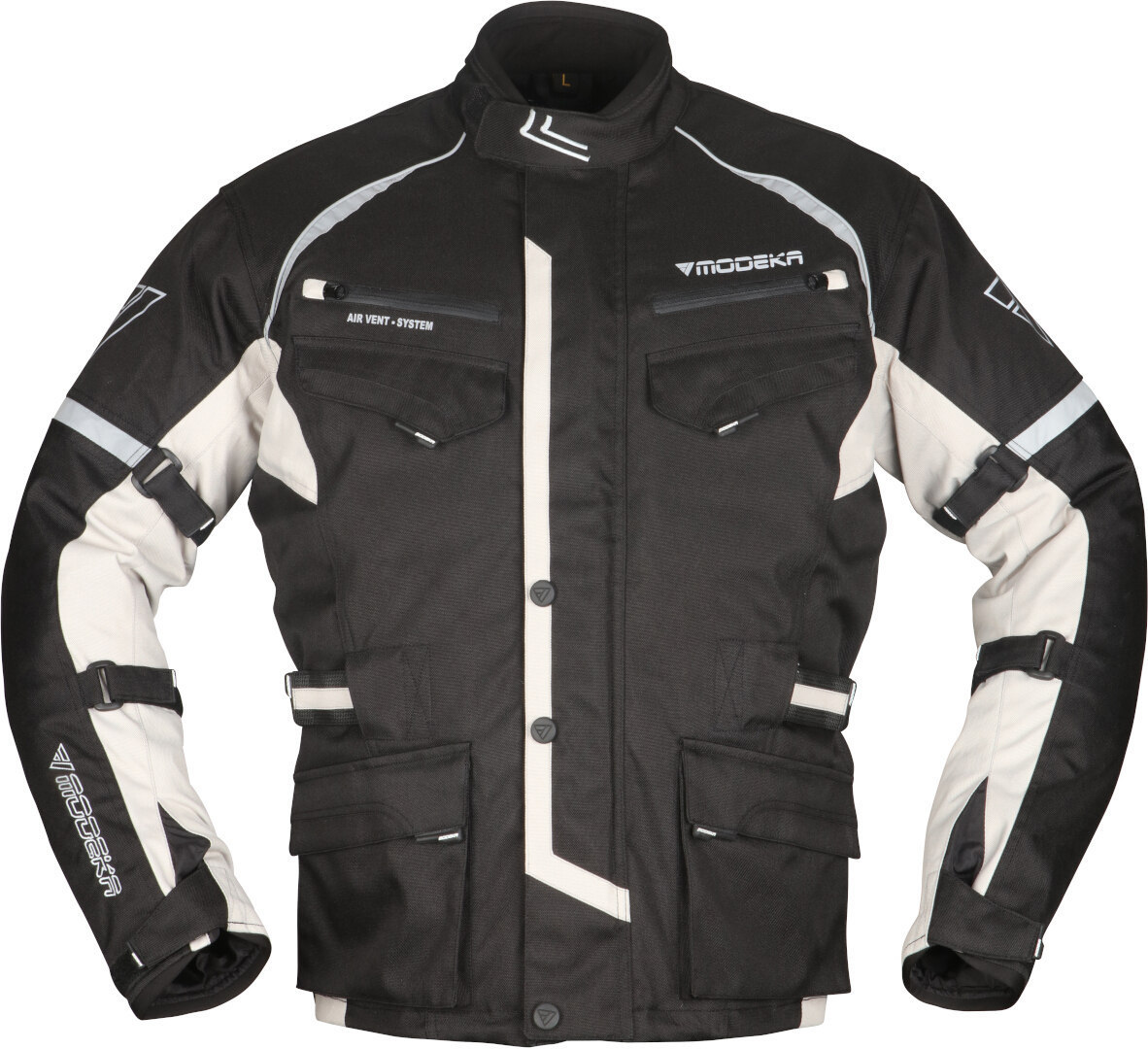 Modeka Tarex Motorcycle Textile Jacket, black-grey, Size S, black-grey, Size S