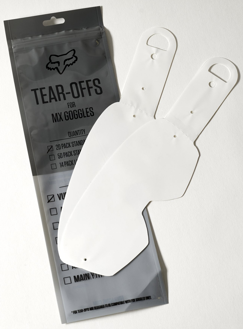 FOX Airspace/Main VLS 20 Pck Jeunes Tear-Offs, transparent