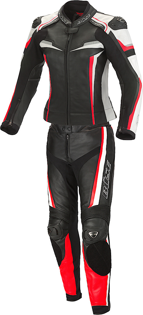 Büse Mille Two Piece Ladies Motorcycle Leather Suit, black-red, Size 34 for Women, black-red, Size 34 for Women
