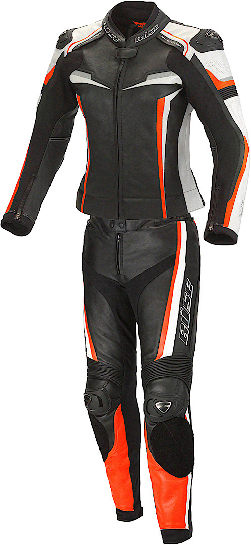 Büse Mille Two Piece Ladies Motorcycle Leather Suit, black-orange, Size 34 for Women, black-orange, Size 34 for Women