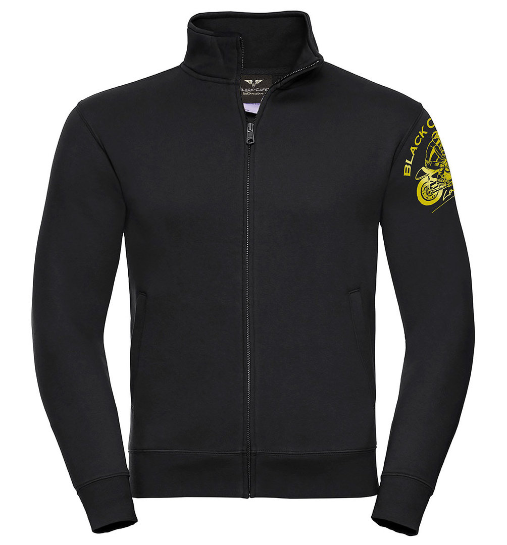 Black-Cafe London Classic Fleece Sweatjacke, schwarz-gold, Größe M für Männer