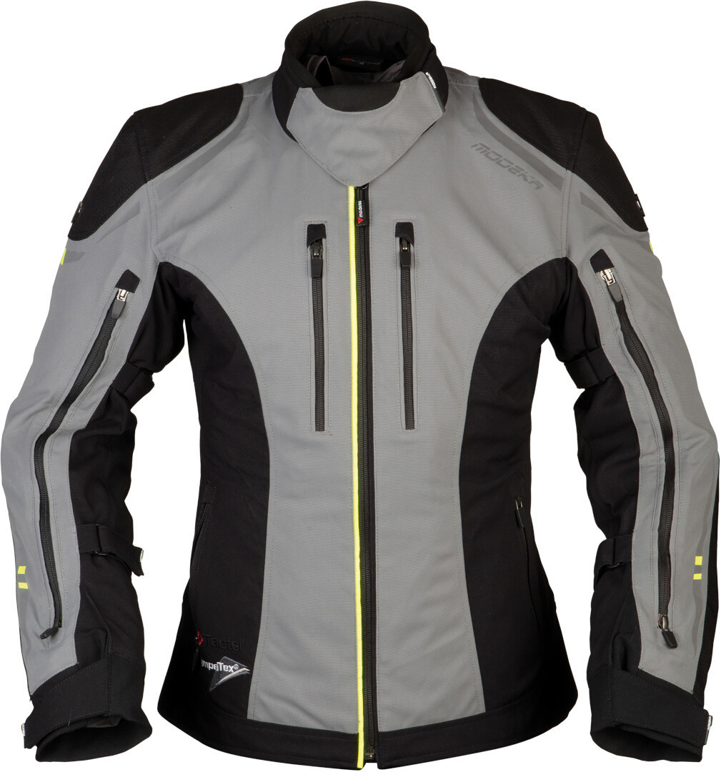 Modeka Takuya Ladies Motorcycle Textile Jacket, black-grey, Size 38 for Women, black-grey, Size 38 for Women