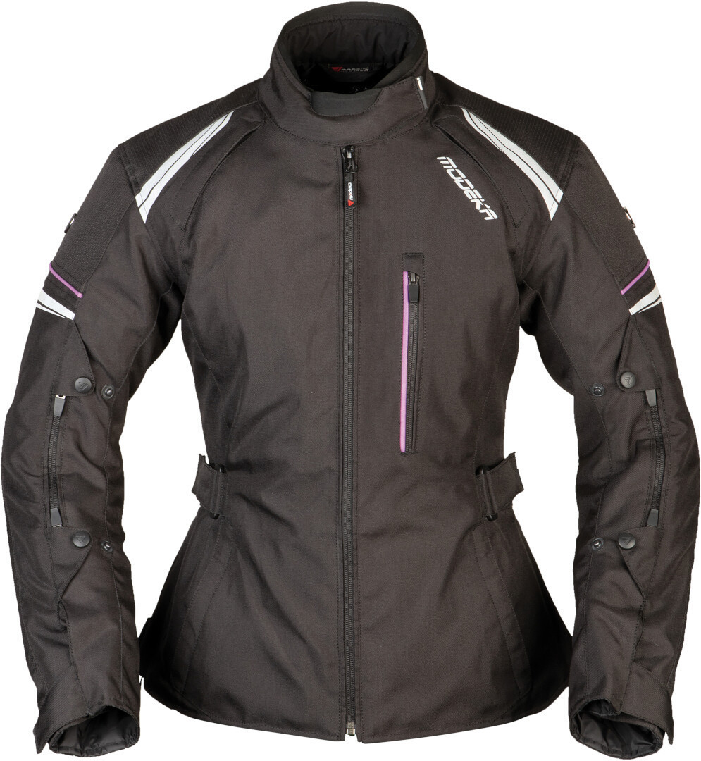 Modeka Violetta Ladies Motorcycle Textile Jacket, black, Size 38 for Women, black, Size 38 for Women