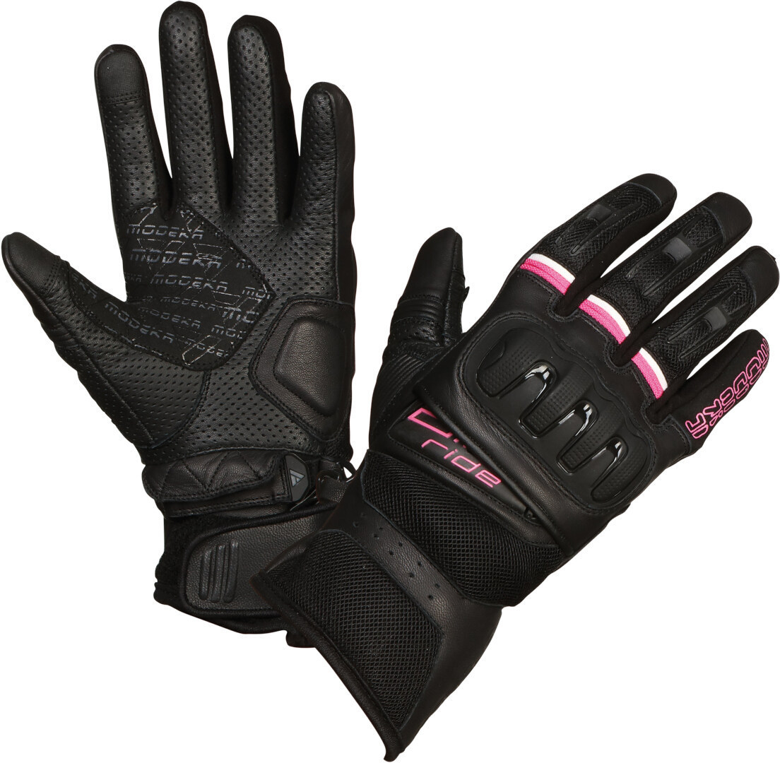 Modeka Air Ride Ladies Motorcycle Gloves, black-pink, Size S for Women, black-pink, Size S for Women