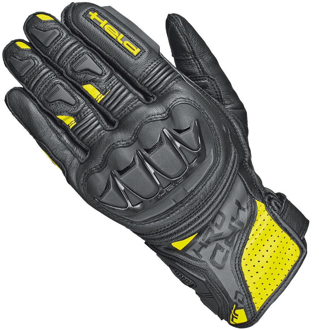 Held Kakuda Motorcycle Gloves, black-yellow, Size S M, black-yellow, Size S M