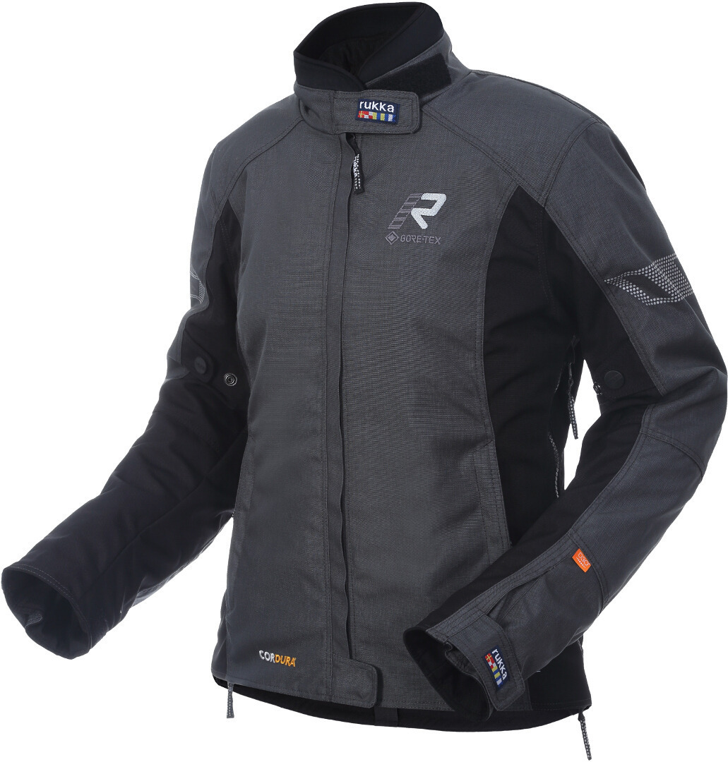Rukka Start-R Ladies Motorcycle Textile Jacket, black-grey, Size 34 for Women, black-grey, Size 34 for Women