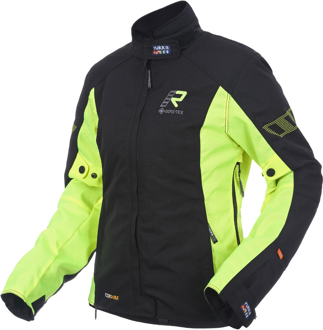 Rukka Start-R Ladies Motorcycle Textile Jacket, black-yellow, Size 34 for Women, black-yellow, Size 34 for Women
