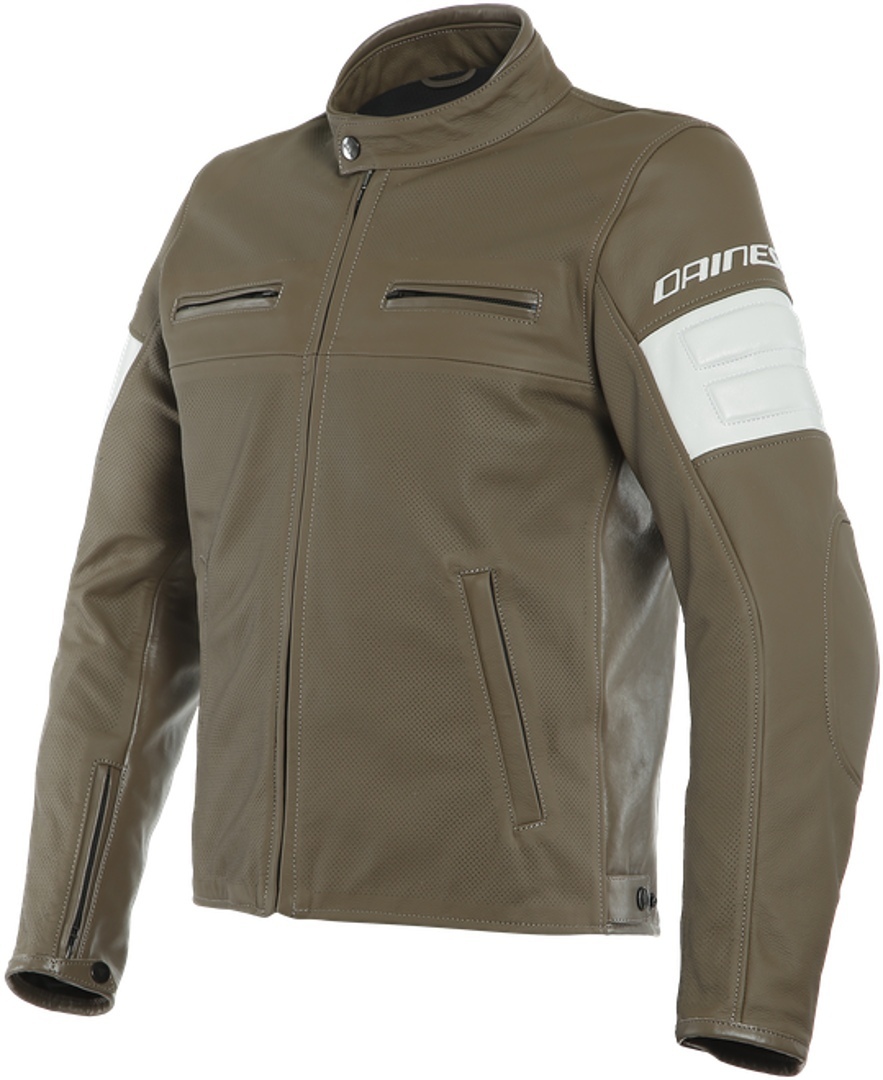 Dainese San Diego Perforeret motorcykel læderjakke, brun, størrelse 46