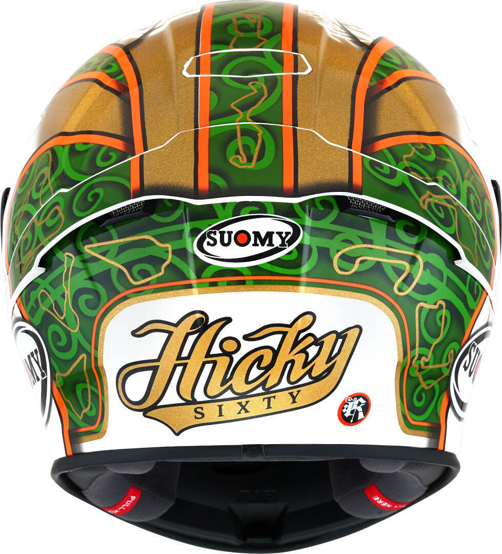 Side view of Suomy SR-GP Hickman Replica Helmet, white-green, Size S for Men