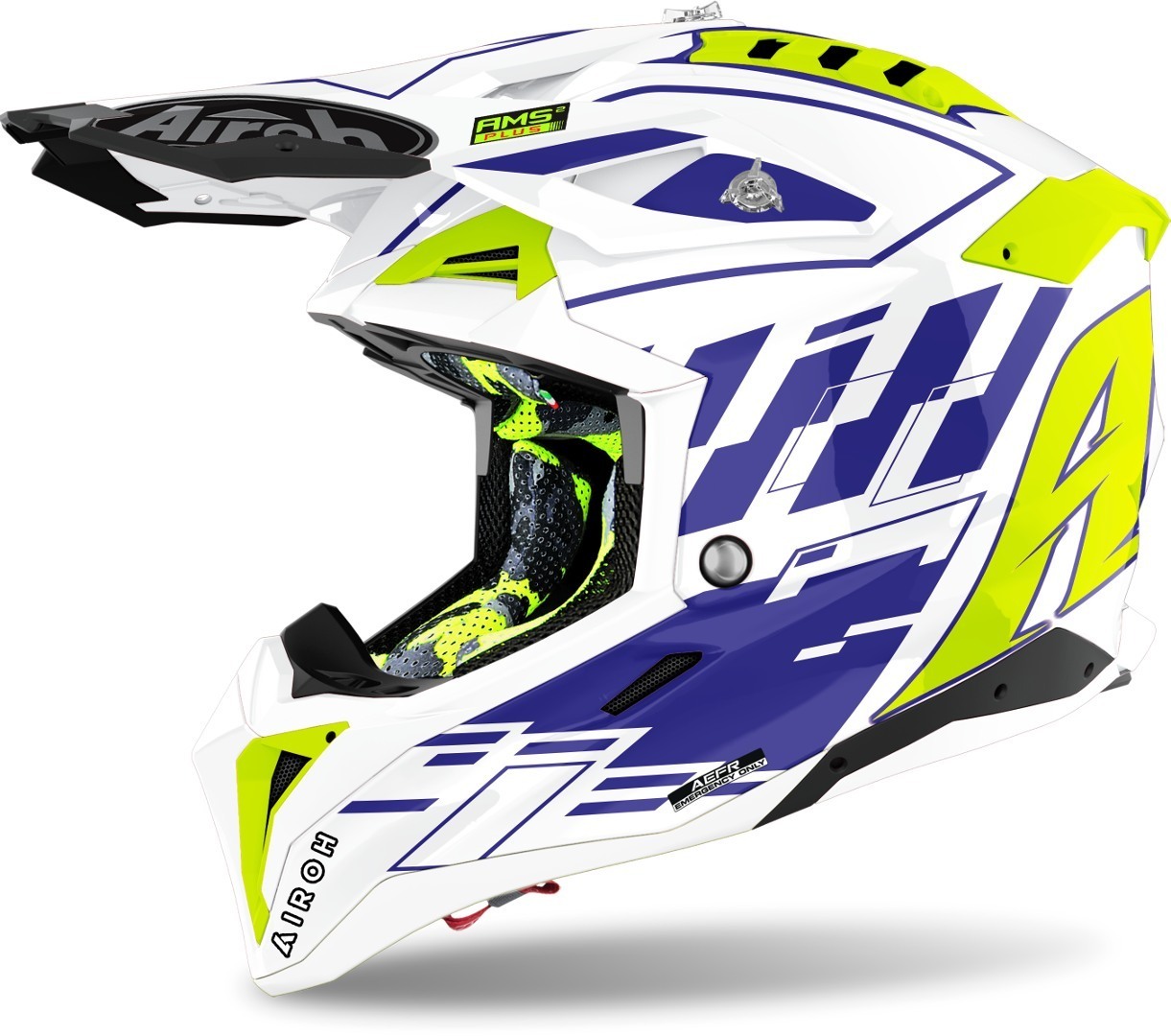 Airoh Aviator 3 Rampage Carbon Motocross Hjälm, blå, storlek S