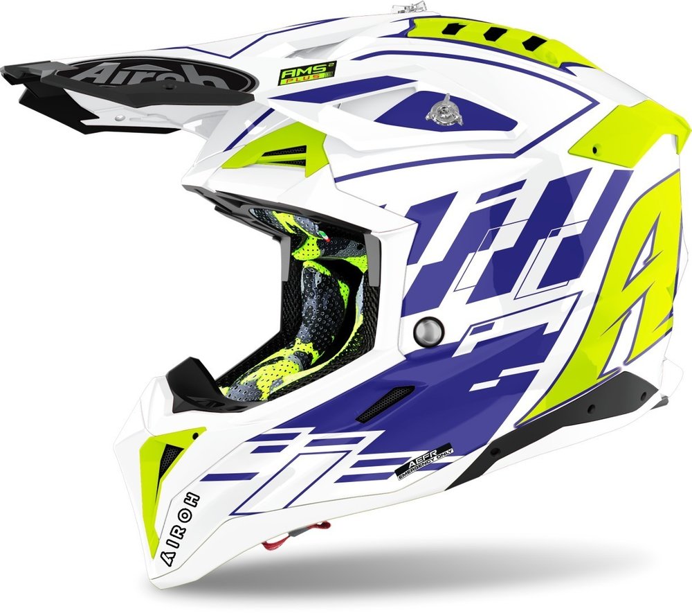 AIROH AVIATOR 3 Casco Cross - RAMPAGE ORANGE GLOSS - Taglia XL - Carbonio, Aerodinamico, Con Sistemi AMS2 Plus