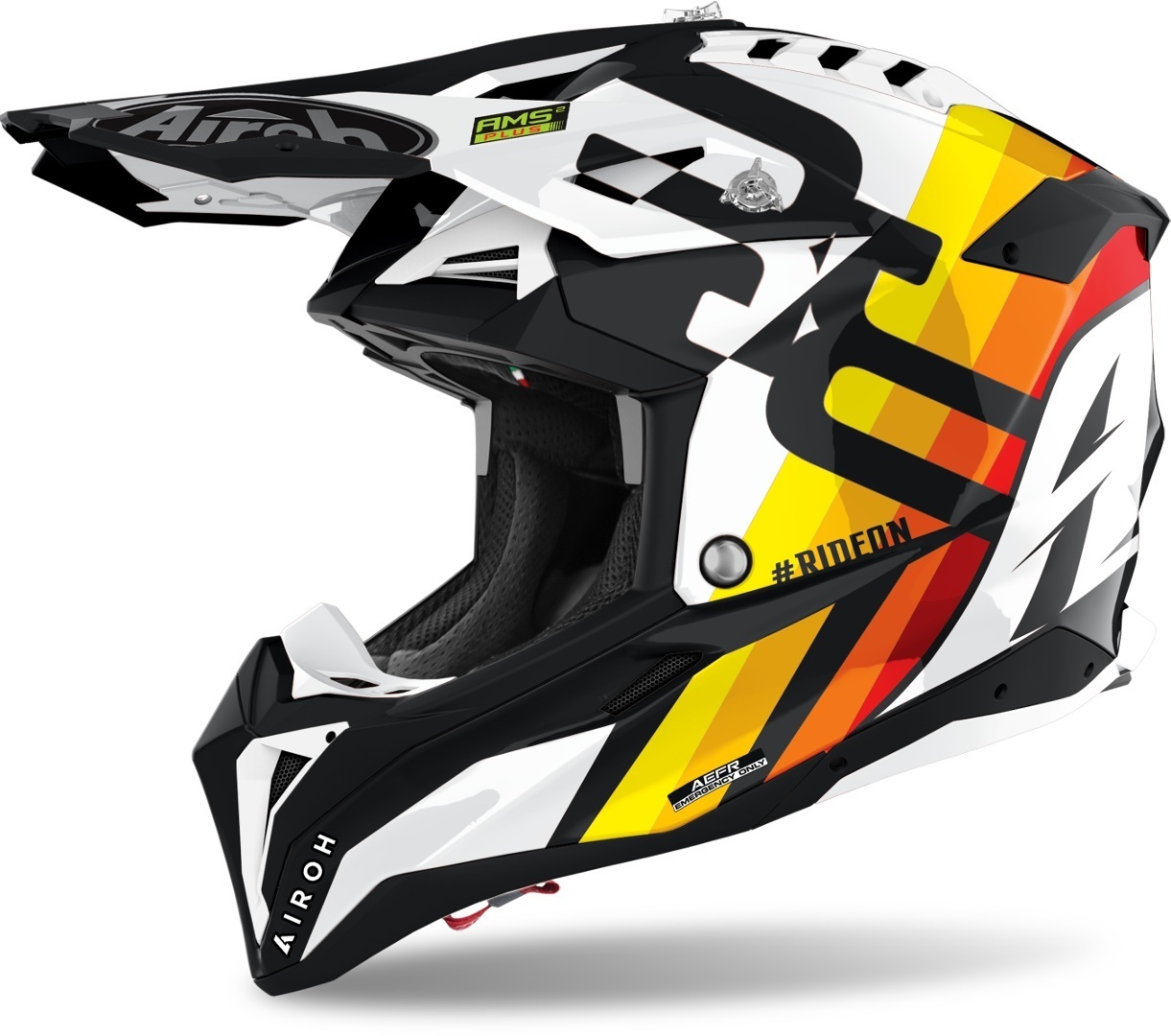 Airoh Aviator 3 Rainbow Carbon Motocross Helmet, white, Size L, white, Size L