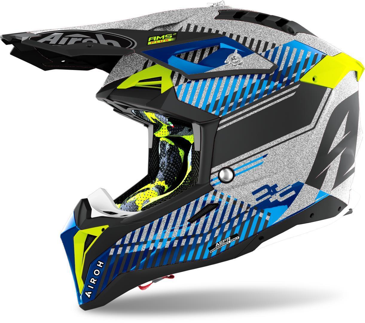 Airoh Aviator 3 Wave Carbon Motocross Helmet, silver, Size XS, silver, Size XS