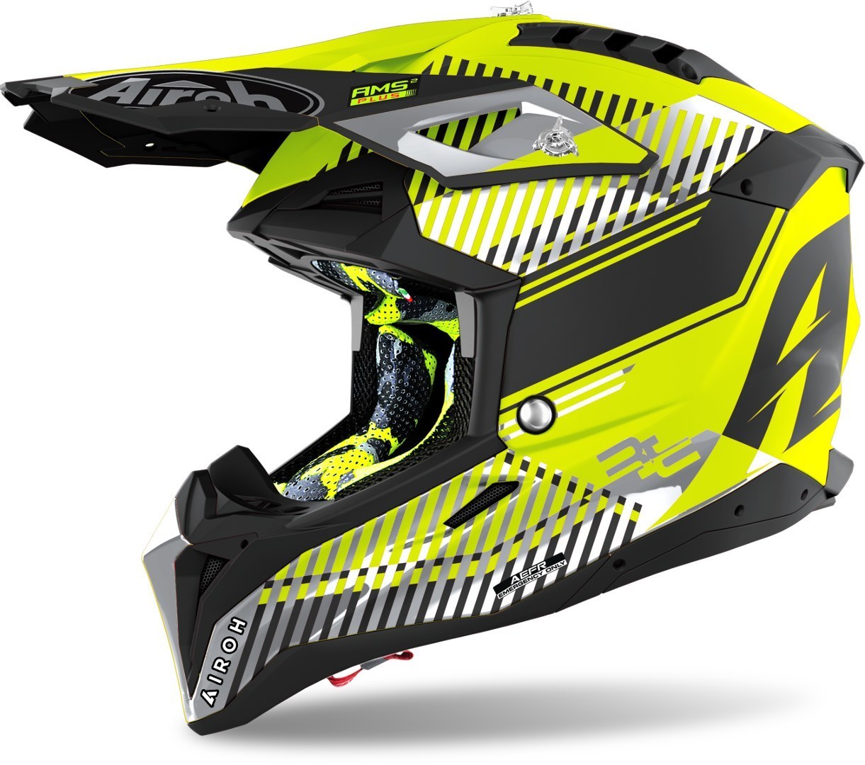 Airoh Aviator 3 Wave Carbon Motocross Helmet, yellow, Size XS, yellow, Size XS