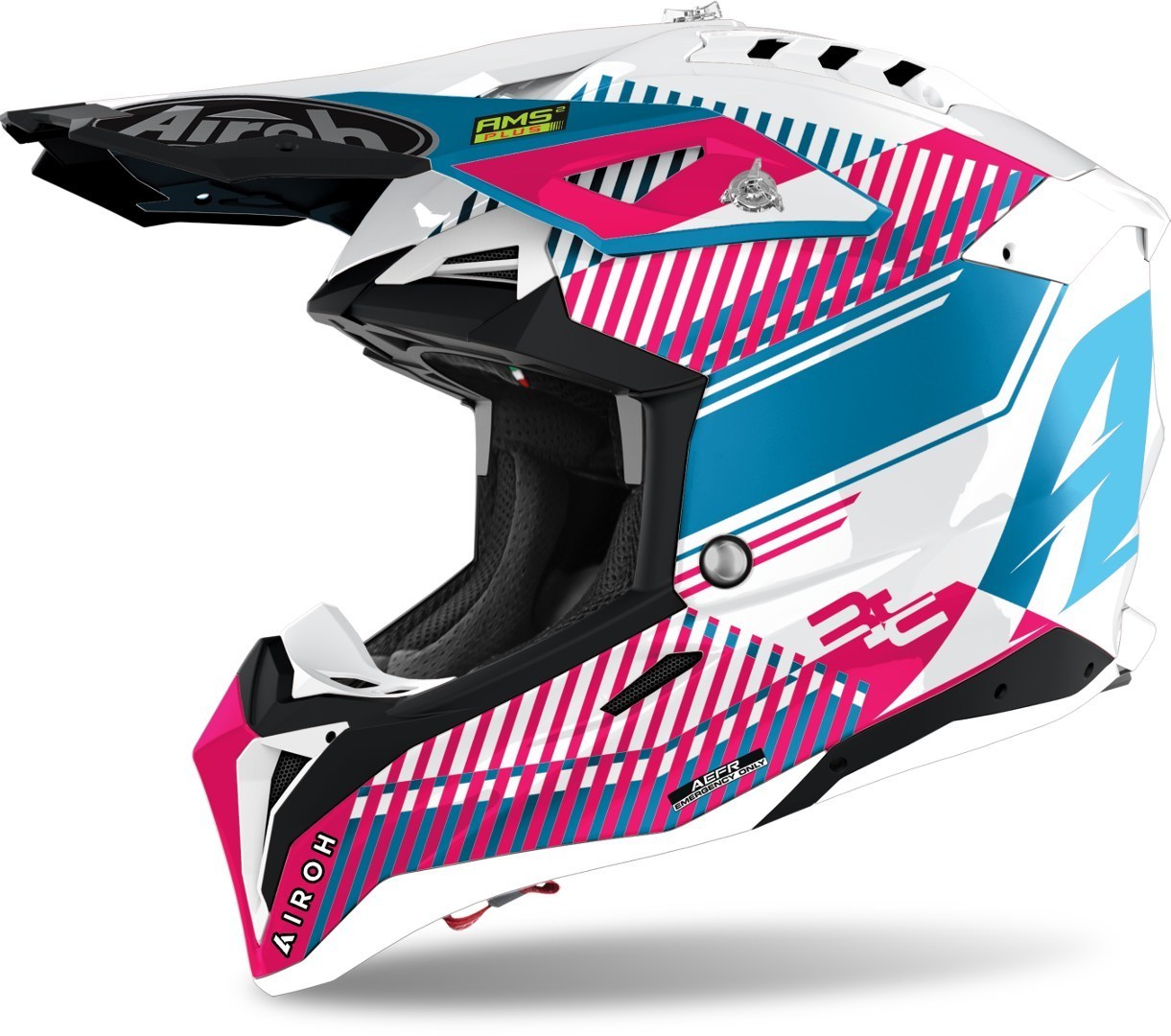 Airoh Aviator 3 Wave Carbon Motocross Helmet, pink, Size S, pink, Size S