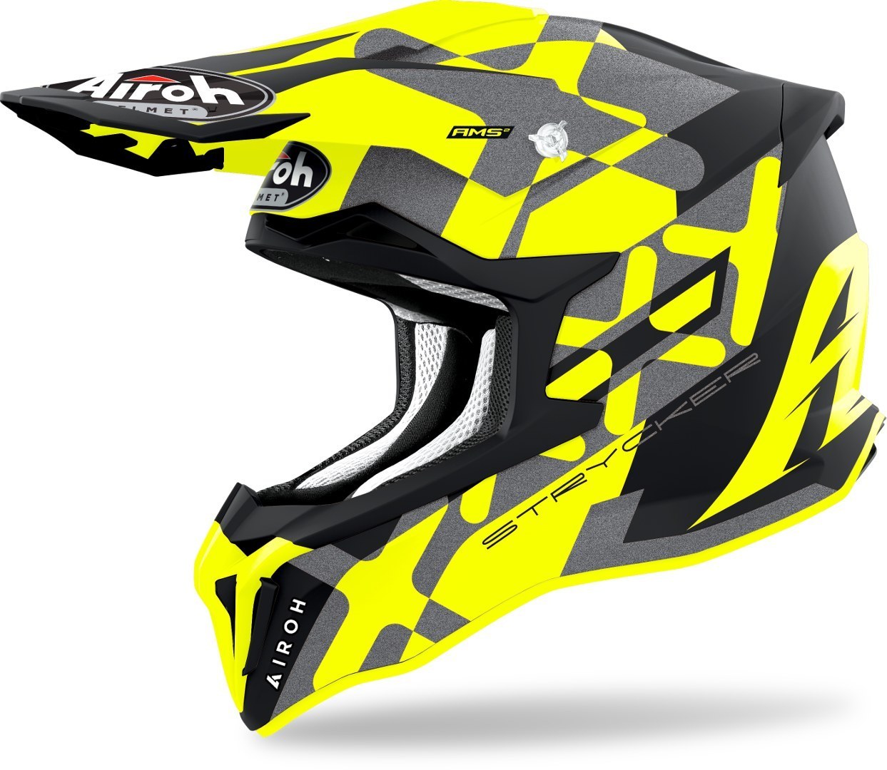 Airoh Strycker XXX Carbon Motocross Helmet, yellow, Size S, yellow, Size S