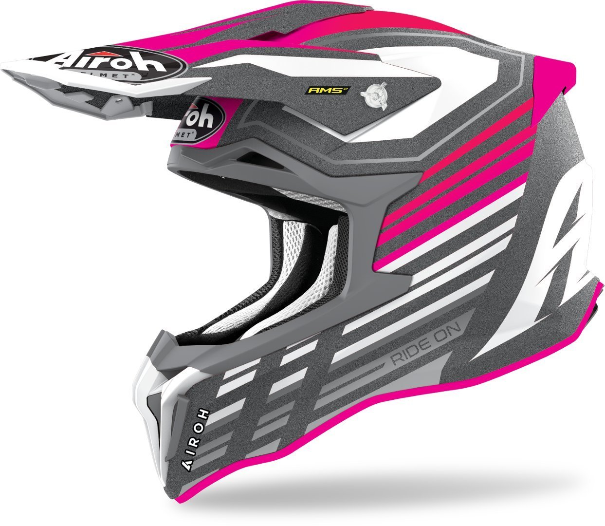 Airoh Strycker Shaded Carbon Motocross Helmet, pink, Size XS, pink, Size XS