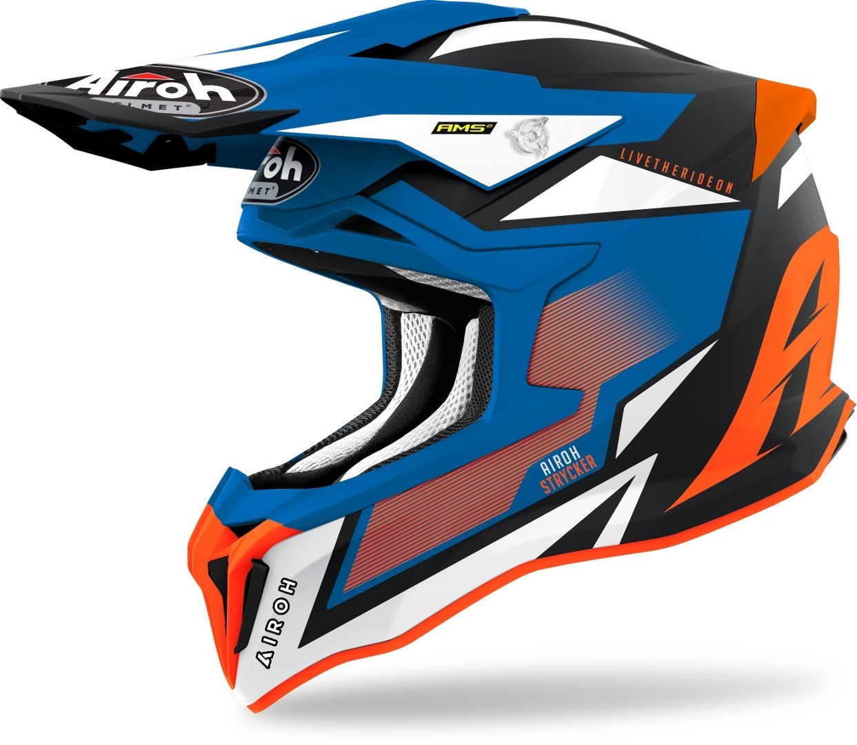 Airoh Strycker Axe Carbon Motocross Helmet, blue, Size XS, blue, Size XS