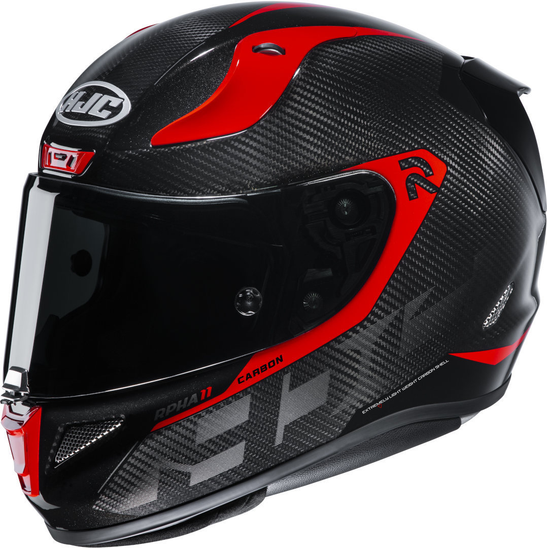 HJC RPHA 11 Carbon Bleer helm, zwart-rood, afmeting L