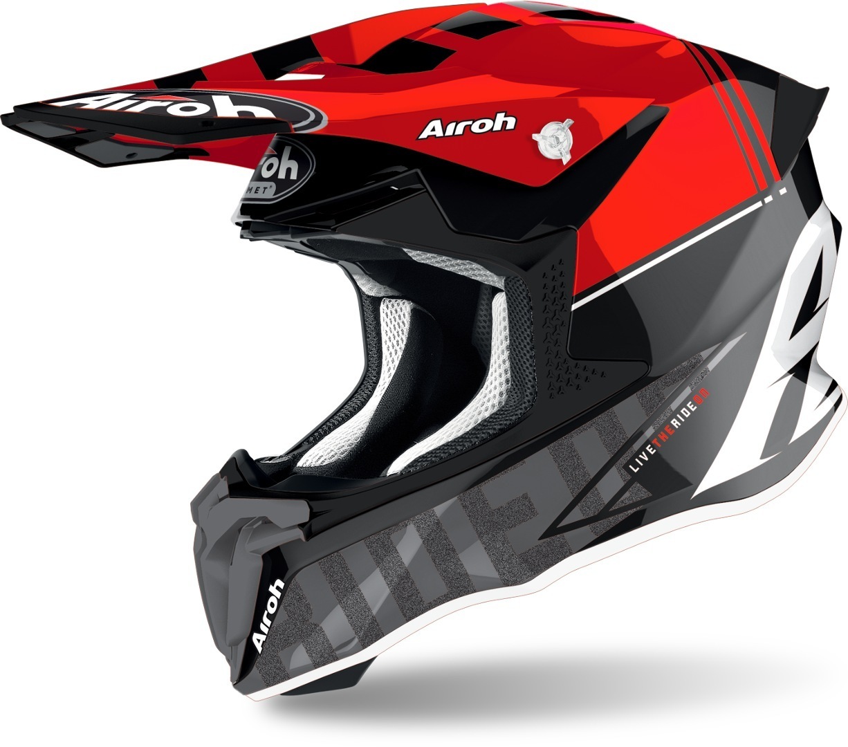Airoh Twist 2.0 Tech Motocross Helmet, red, Size XS, red, Size XS