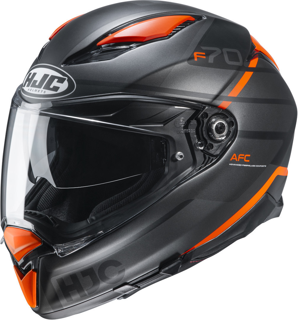 HJC F70 Tino Helmet, grey-orange, Size XS, grey-orange, Size XS