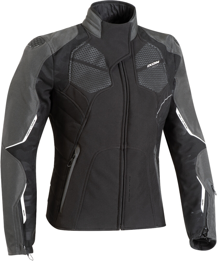 Ixon Cell Ladies Motorcykel Textil jacka, svart-grå-vit, storlek XS för kvinnor