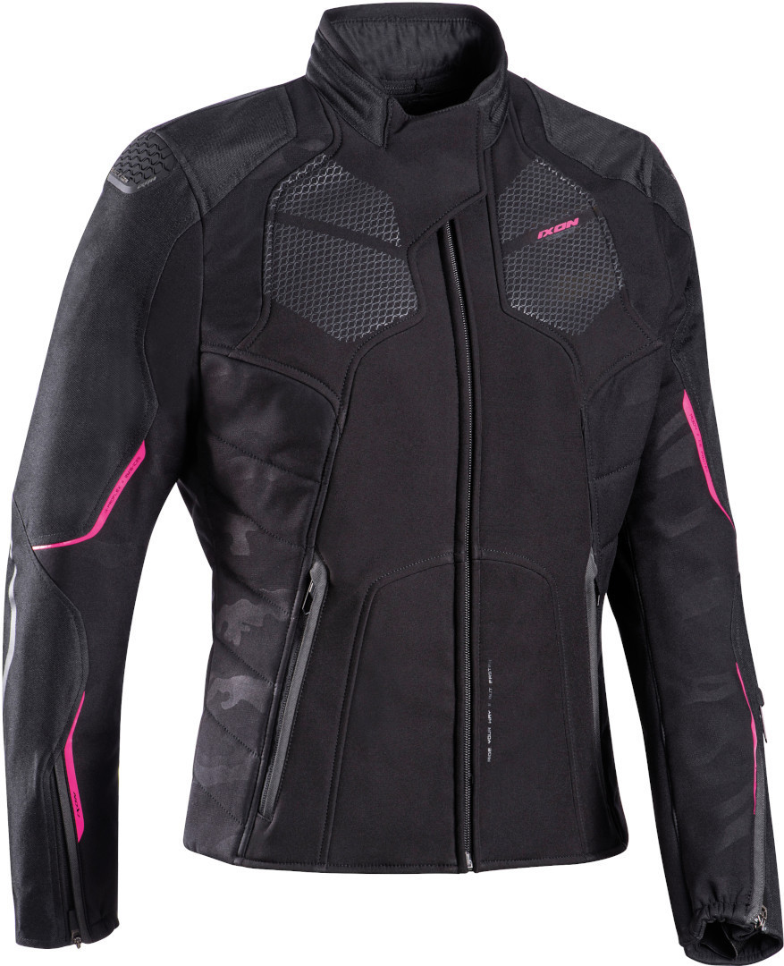 Ixon Cell Ladies Motorcycle Textile Jacket, black-pink, Size XS for Women, black-pink, Size XS for Women