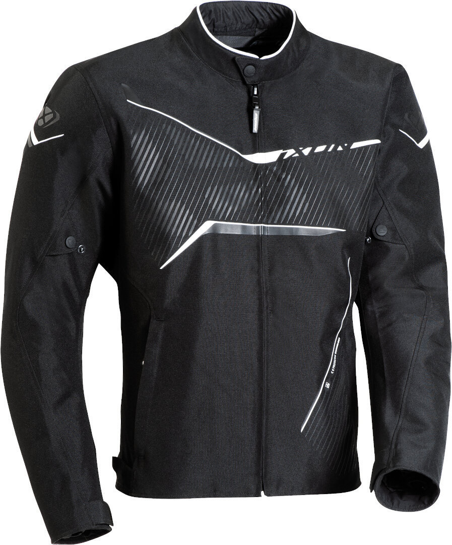 Ixon Slash Motorcycle Textile Jacket, black-grey-white, Size S, black-grey-white, Size S