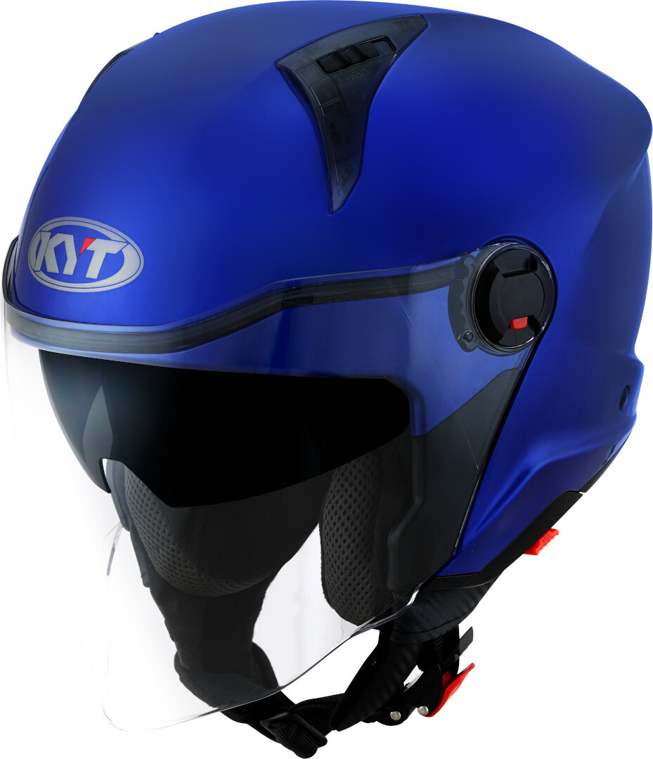 KYT D-City Plain Jet Helmet, blue, Size XL, blue, Size XL