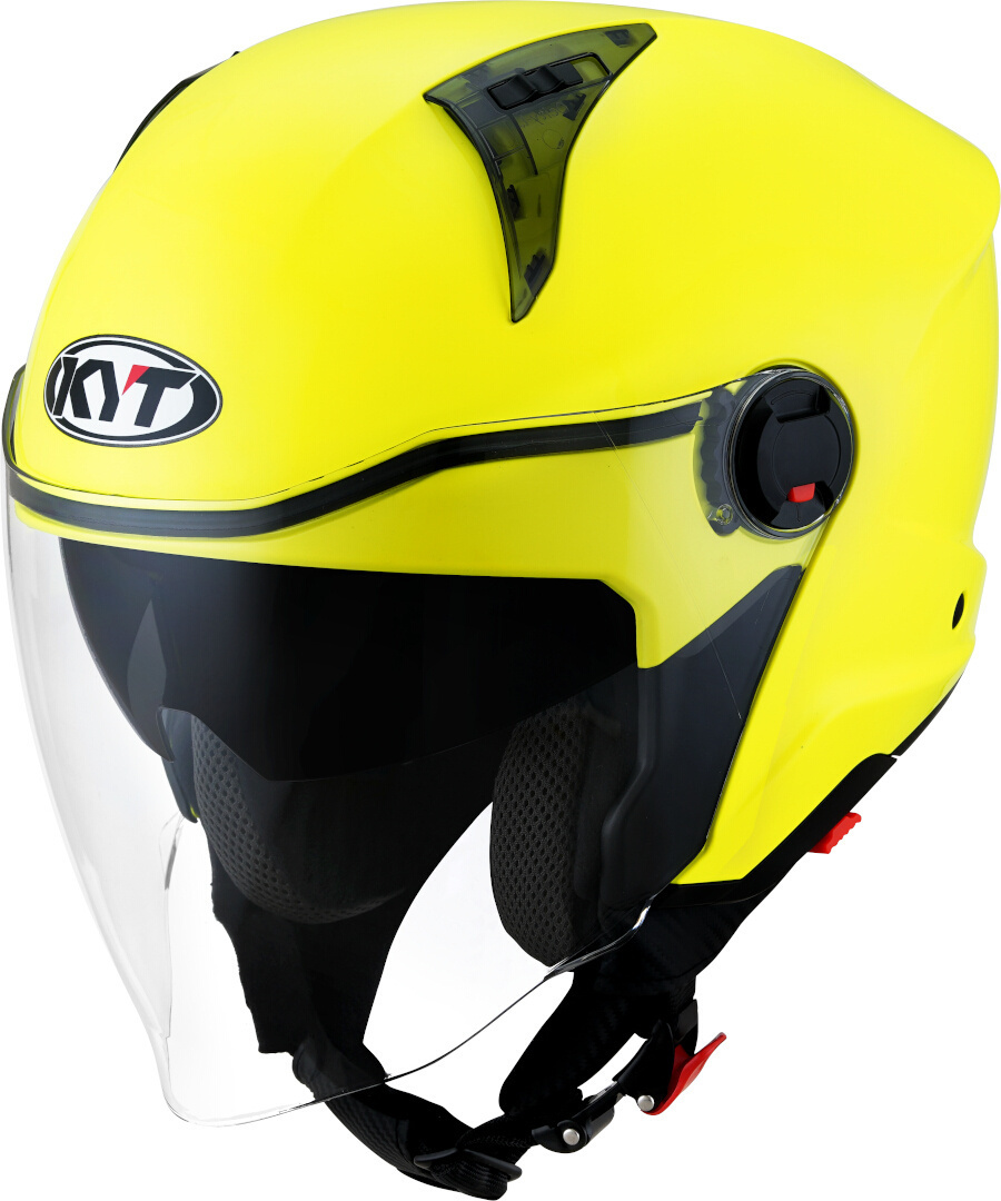 KYT D-City Plain Jet Helmet, yellow, Size S, yellow, Size S