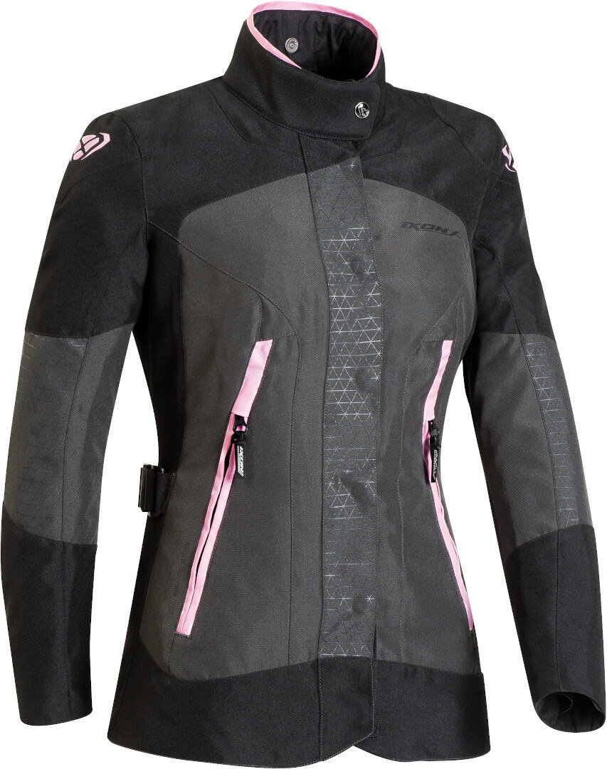 IXON Bloom Damer Motorcykel Textil Jacka, grå-rosa, storlek S för kvinnor