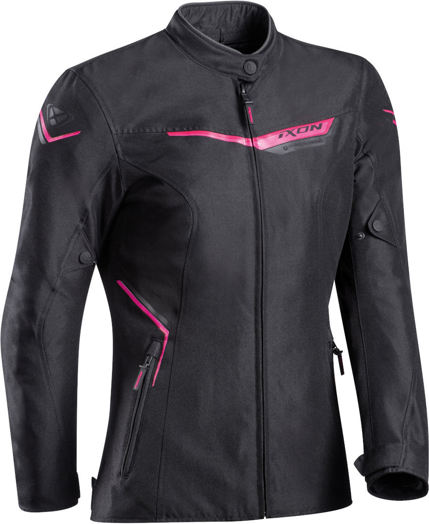Ixon Slash Ladies Motorcycle Textile Jacket, black-pink, Size XS for Women, black-pink, Size XS for Women
