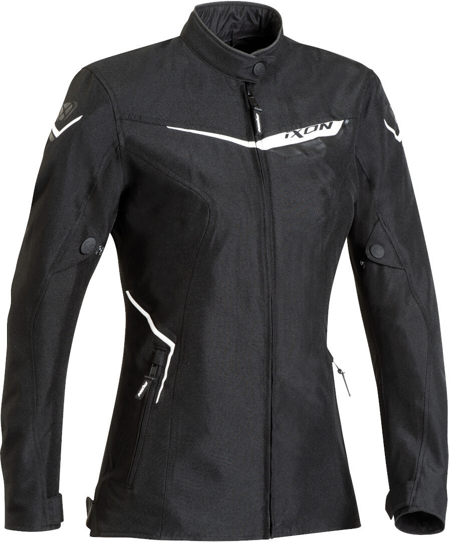 Ixon Slash Ladies Motorcykel Textil jacka, svart-vit, storlek M för kvinnor