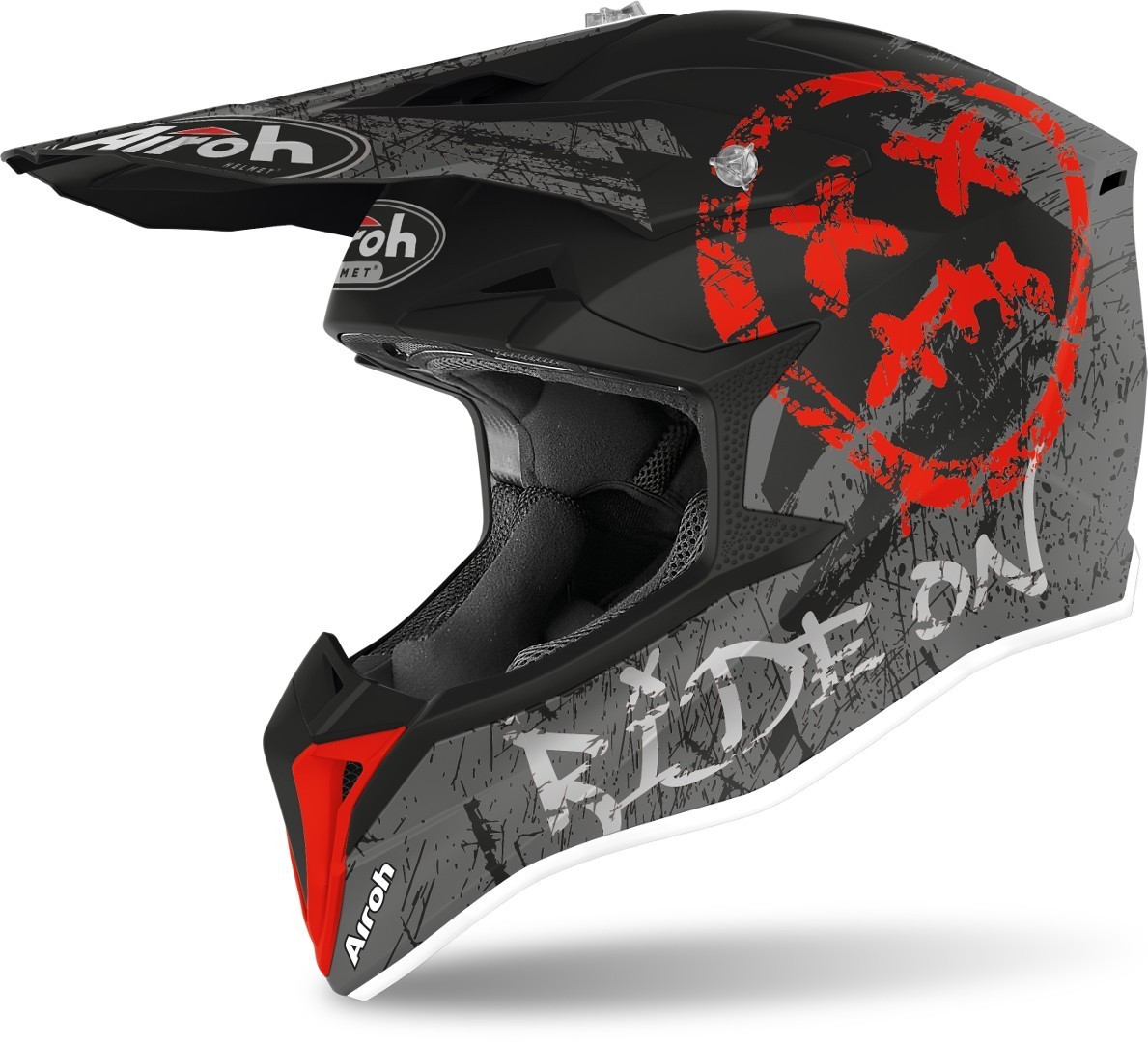 Airoh Wraap Smile Unge Motocross Hjelm, rød, størrelse XS