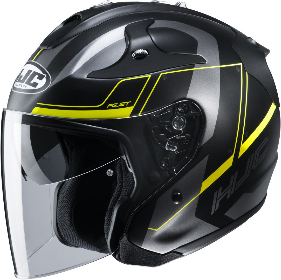 HJC FG-Jet Komina Jet Helmet, black-yellow, Size XS 54 55, black-yellow, Size XS 54 55