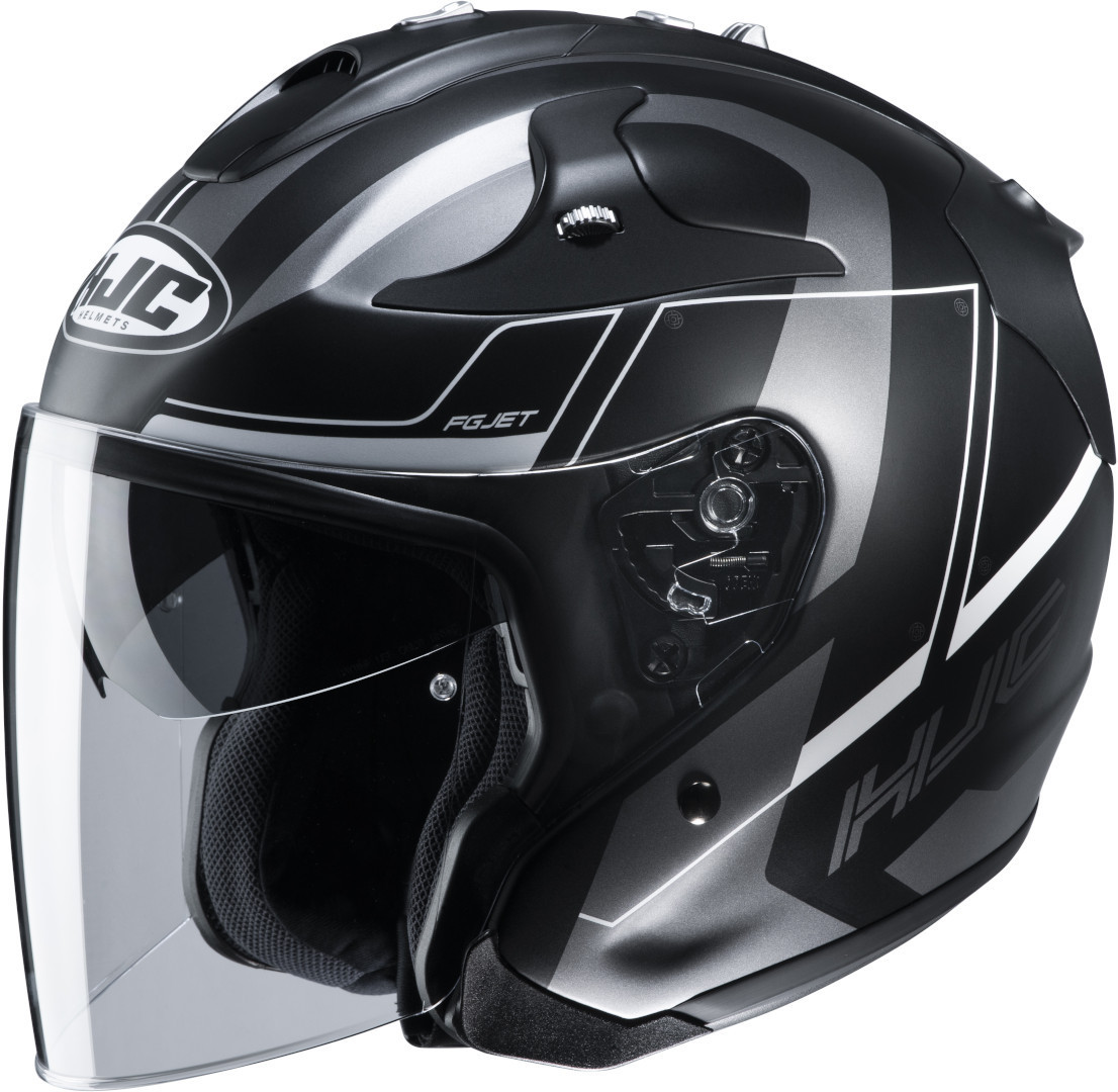 HJC FG-Jet Komina Jet Helmet, black-grey-silver, Size XS 54 55, black-grey-silver, Size XS 54 55