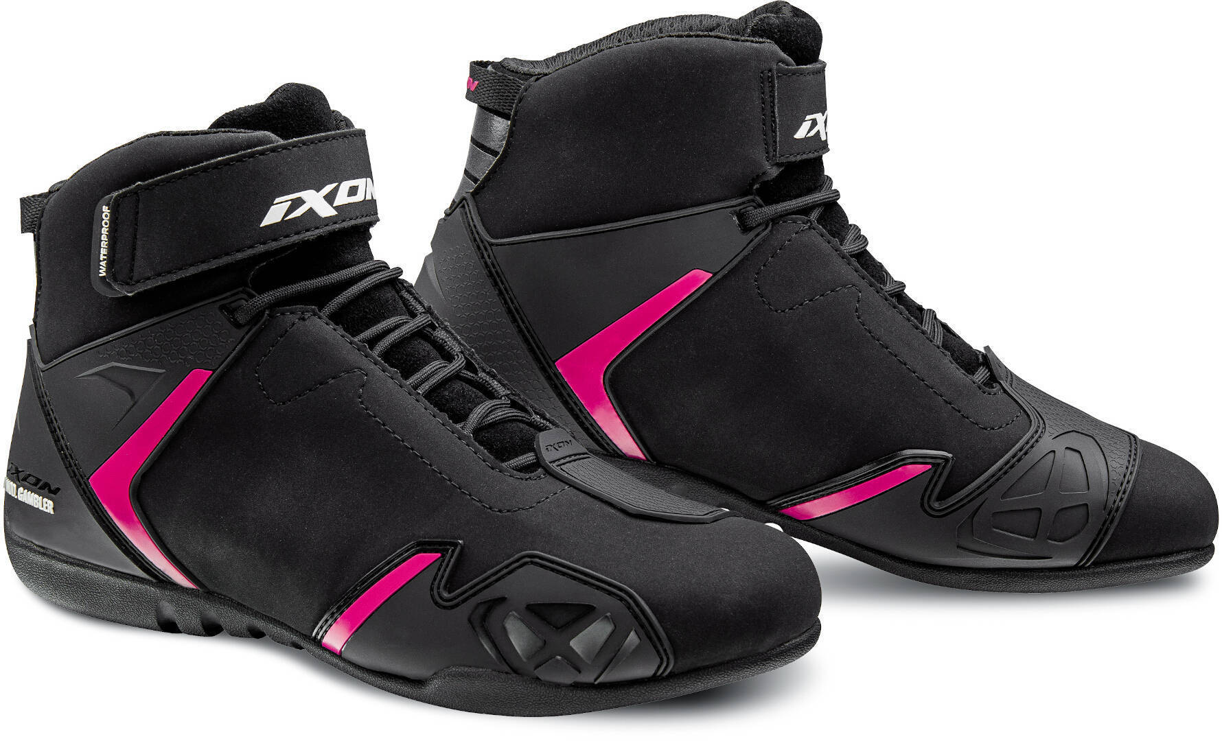 Ixon Gambler WP Ladies Motorcycle Shoes, black-pink, Size 38 for Women, black-pink, Size 38 for Women