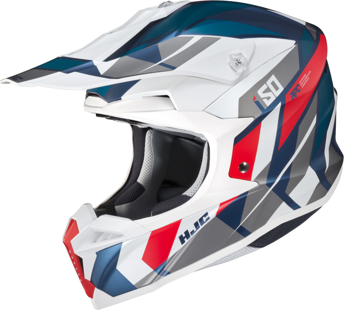 HJC i50 Vanish Motocross Helmet, grey-white-blue, Size M, grey-white-blue, Size M