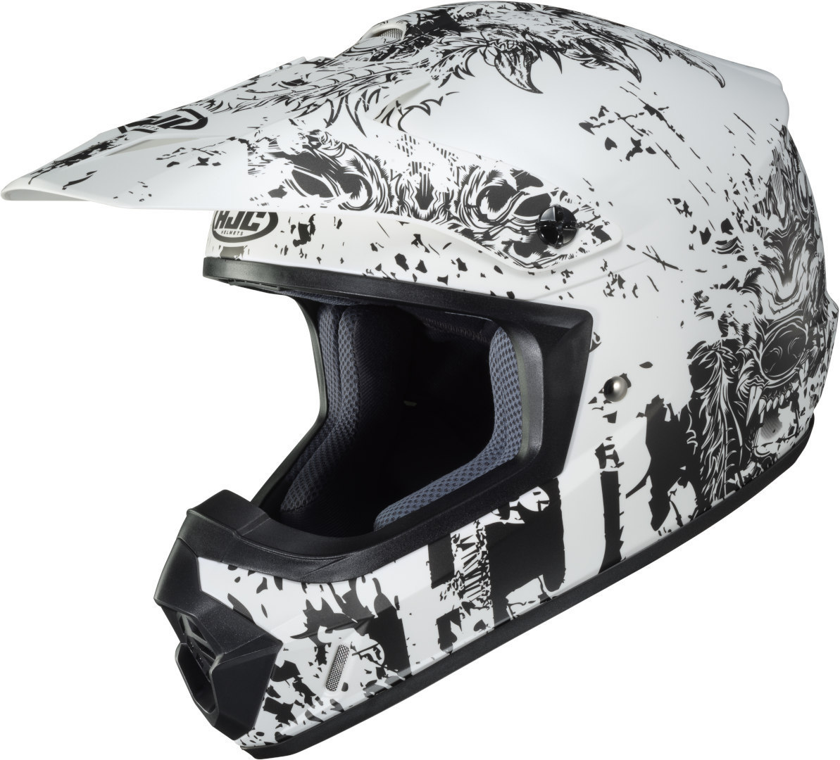 Image of HJC CS-MX II Creeper Casco Motocross, nero-bianco, dimensione L