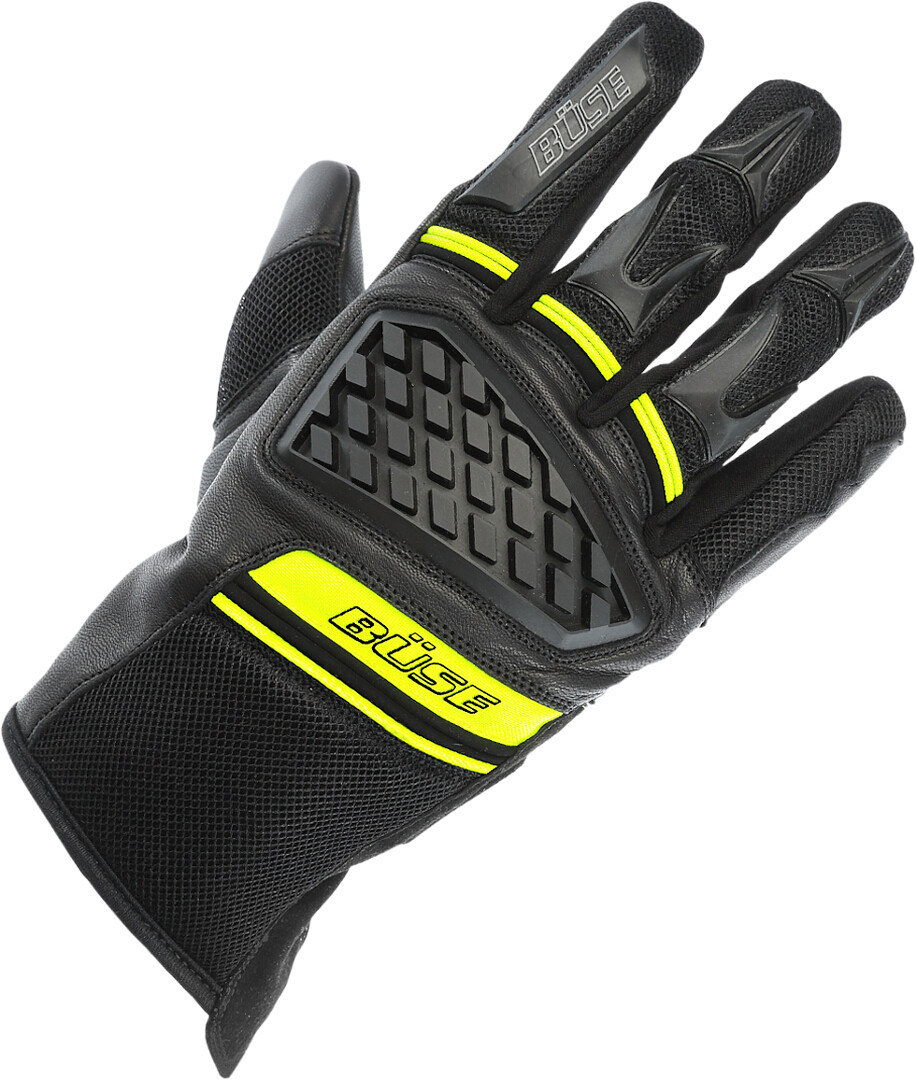 Büse Braga Ladies Motorcycle Gloves, black-yellow, Size S for Women, black-yellow, Size S for Women