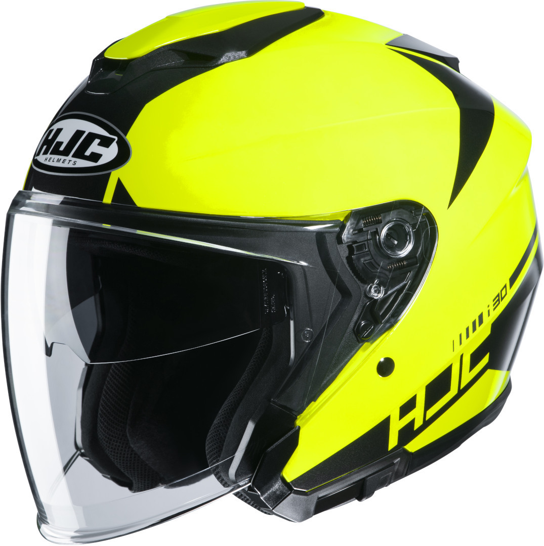 HJC i30 Baras Jet Helmet, black-yellow, Size 2XL, black-yellow, Size 2XL