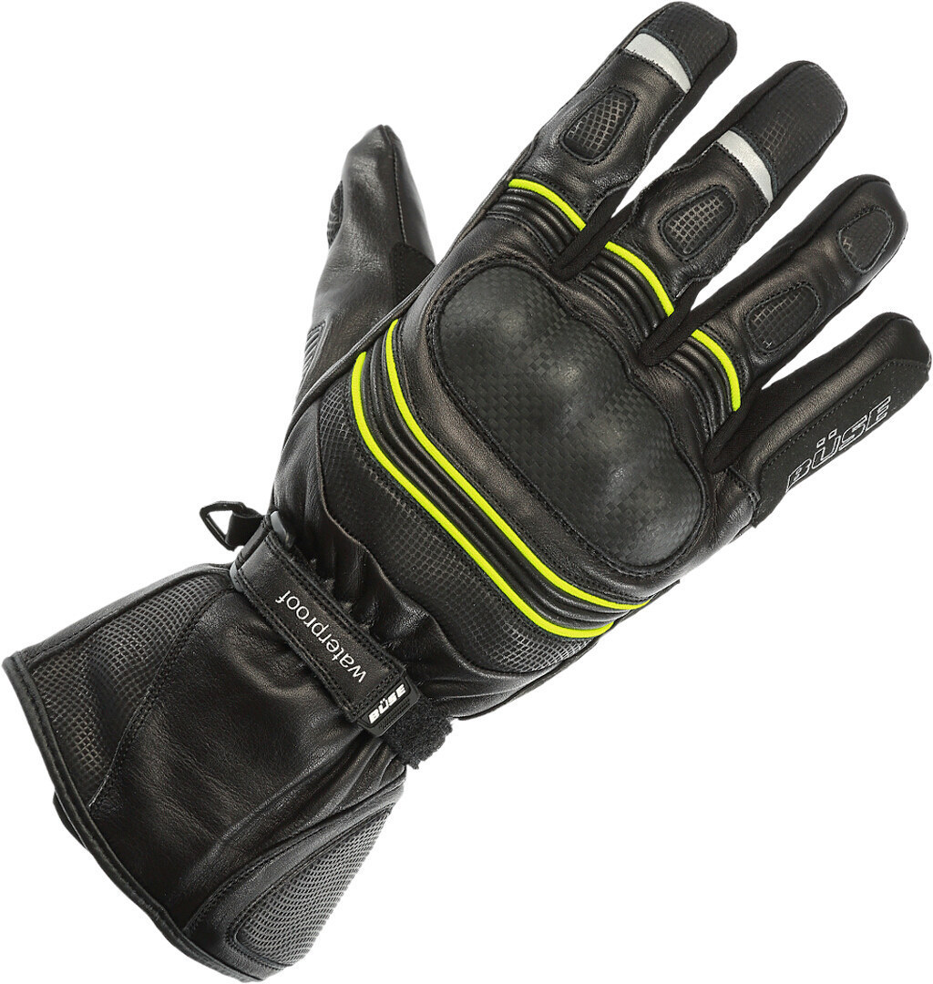 Büse Willow Waterproof Ladies Motorcycle Gloves, black-yellow, Size S for Women, black-yellow, Size S for Women