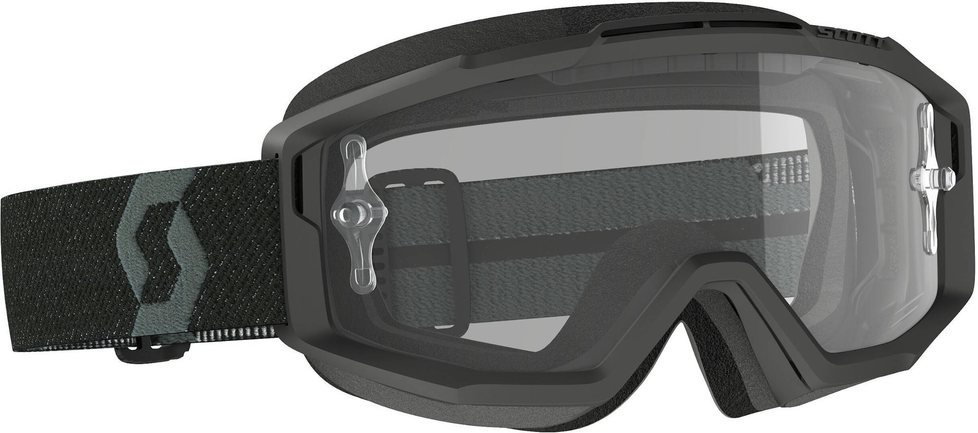 Scott Split OTG black/grey Motocross Goggles, clear, clear, Size One Size