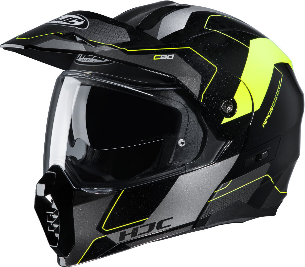 Image of HJC C80 Rox casco, nero-giallo, dimensione L