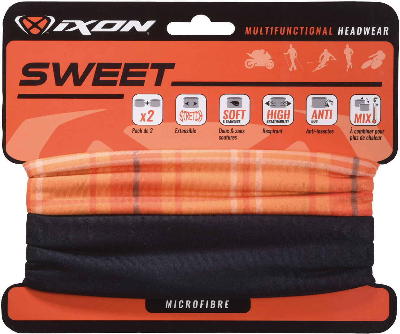 Ixon Sweet Square Multifunctional Headwear, orange, orange, Size One Size