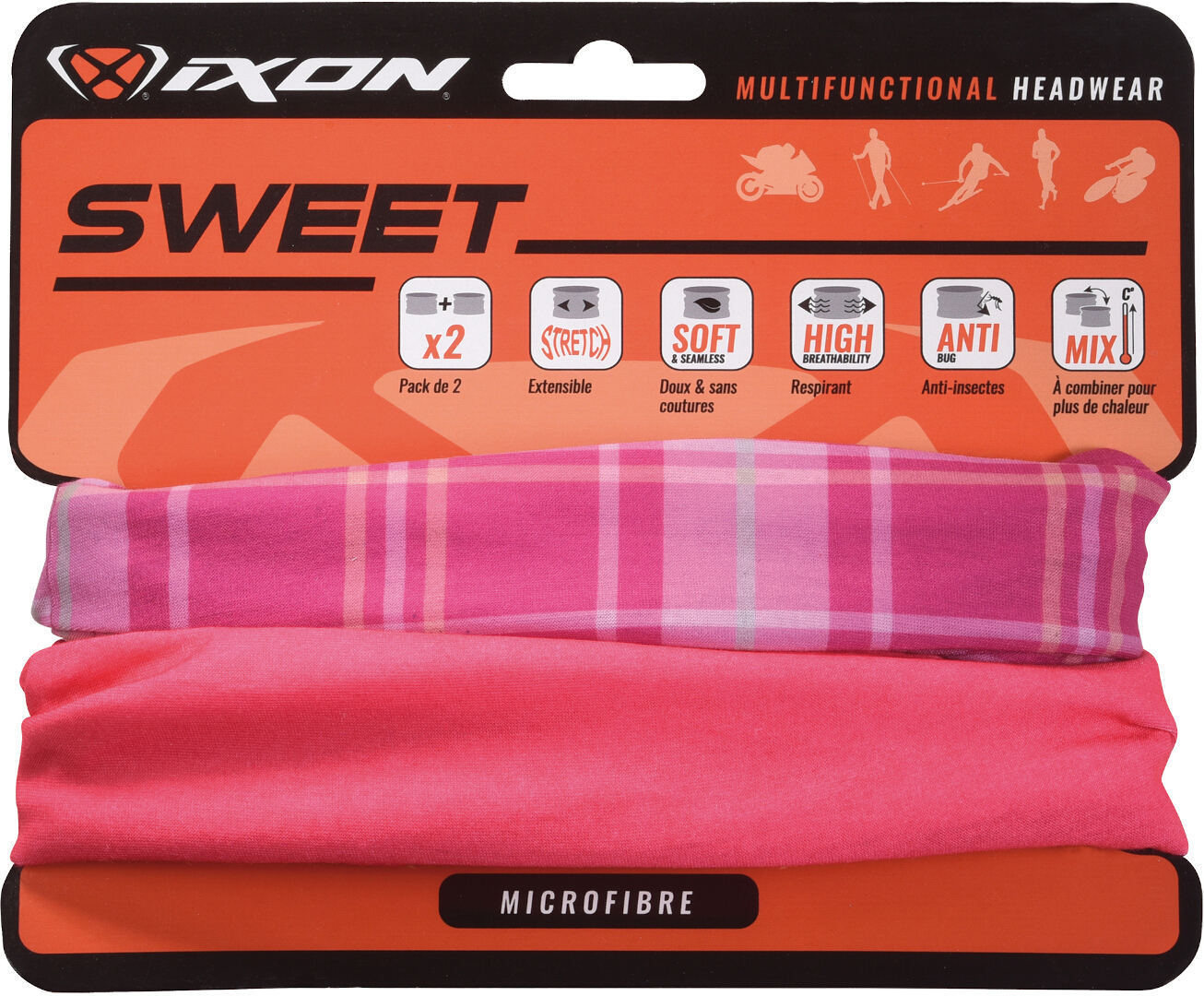 Ixon Sweet Square Multifunctional Headwear, pink, pink, Size One Size