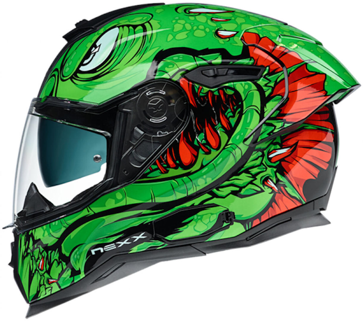 Nexx SX.100R Abisal Helmet, red-green, Size XS, red-green, Size XS
