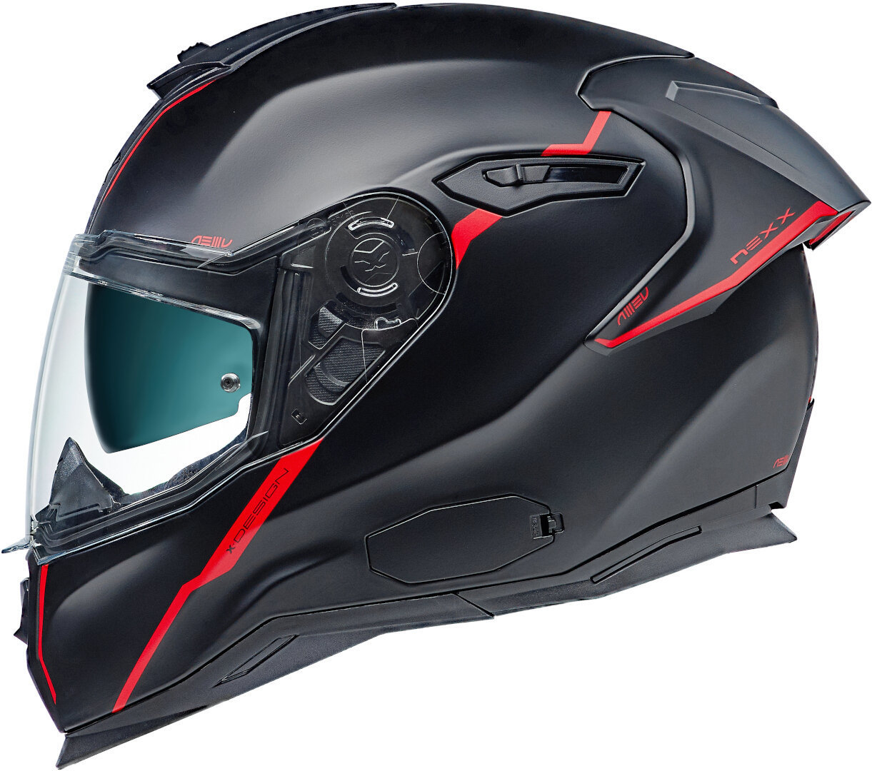 Nexx SX.100R Shortcut Helm, schwarz-rot, Größe 2XL, schwarz-rot, Größe 2XL